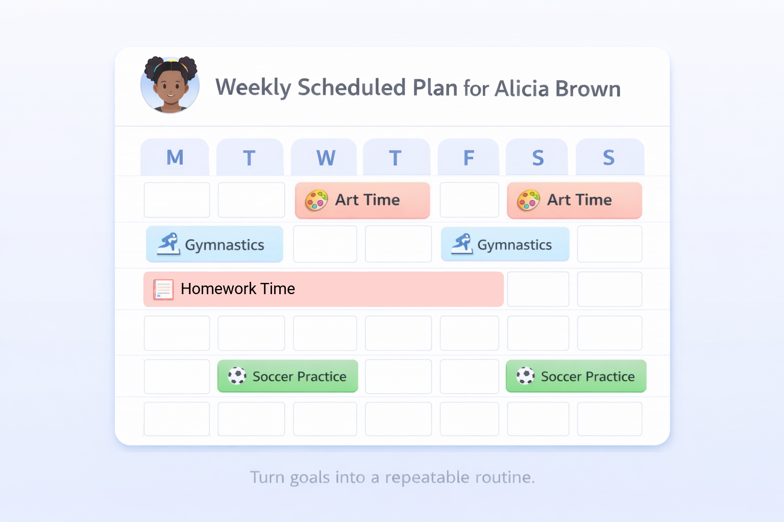 Example of a schedule
